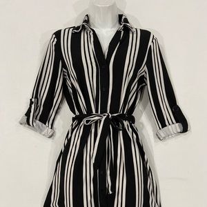 Rue 21 Black Stripe Button Down Dress